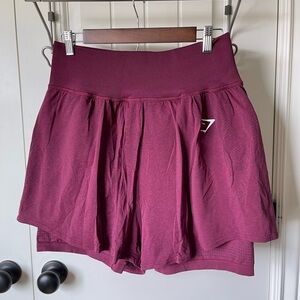 Gymshark Vital Seamless 2.0 2-in-1 Shorts - Baked Maroon Marl color
